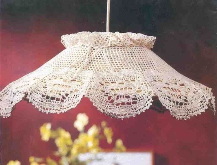 Абажуры из вязаных салфеток