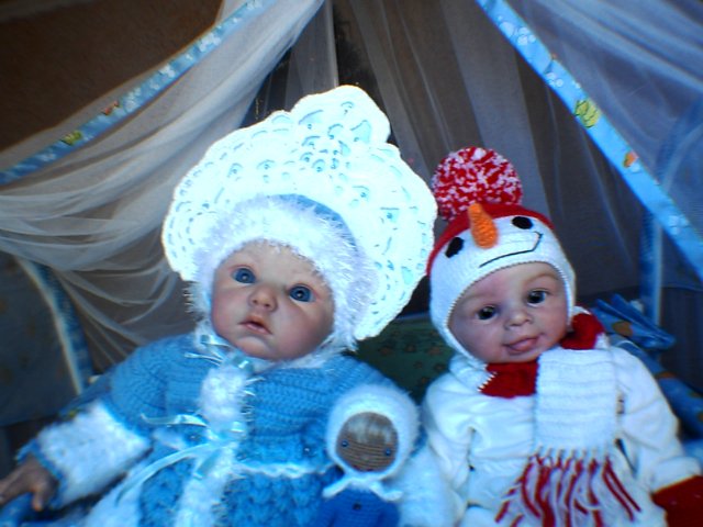 Снегурочка реборн Лола и веселый снеговик Ларс