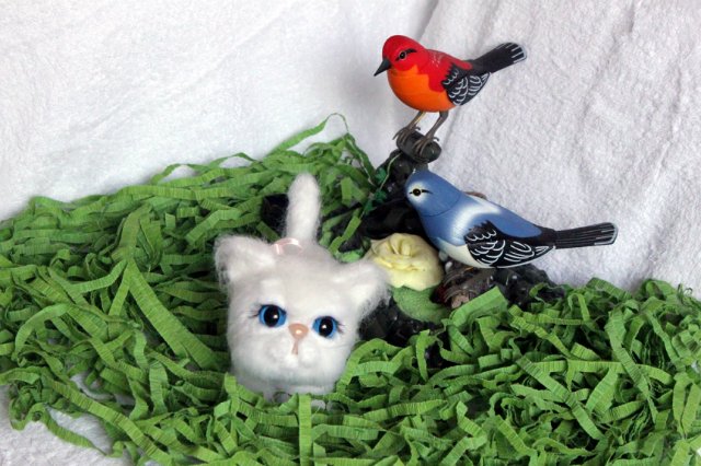 Моя кошечка валянием из шерсти готова