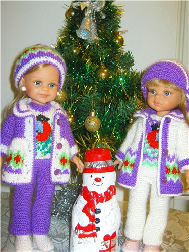 И опять снегири... Комплекты теплой одежды для фэйсинок, паолочек и кукол Готц