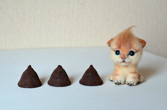 Летние мурчалки. Игрушки валянием из шерсти ручной работы (фото 8)