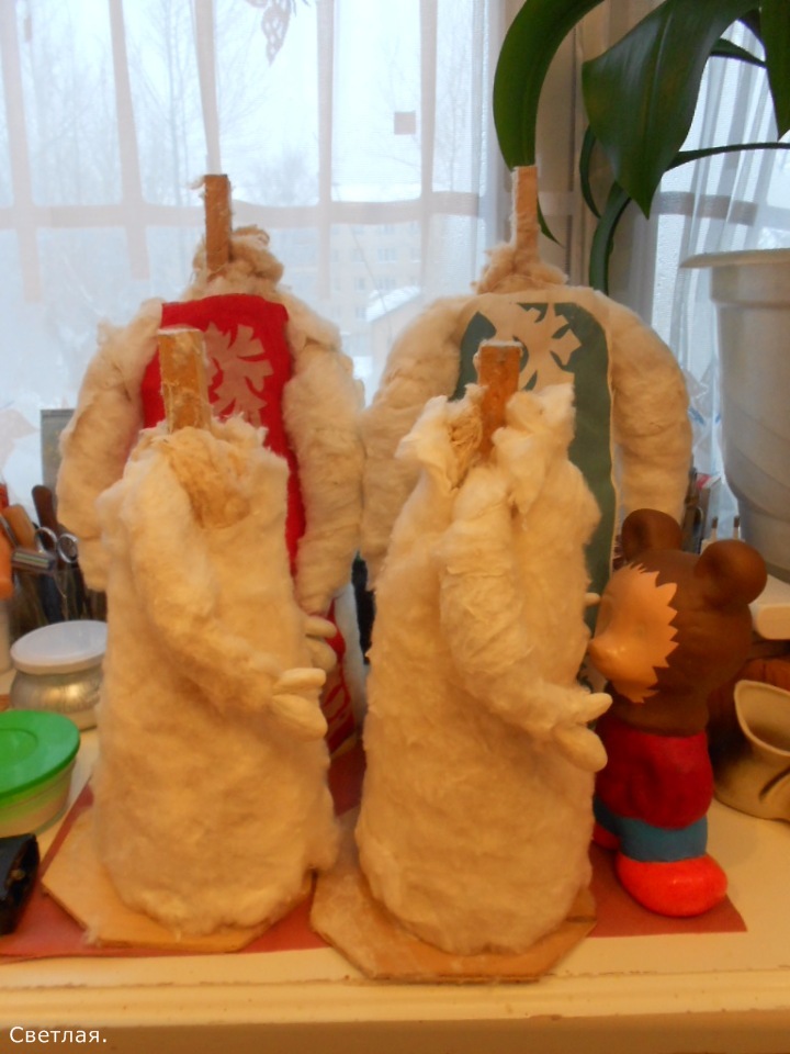 МК: "Новогодняя парочка - Дед Мороз и Снегурочка. Воронежской ФИ. После полной реставрации, с заменой элементов декора"