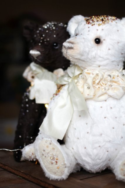 Мишки тедди День и Ночь. Авторские игрушки Татьяны Матляк