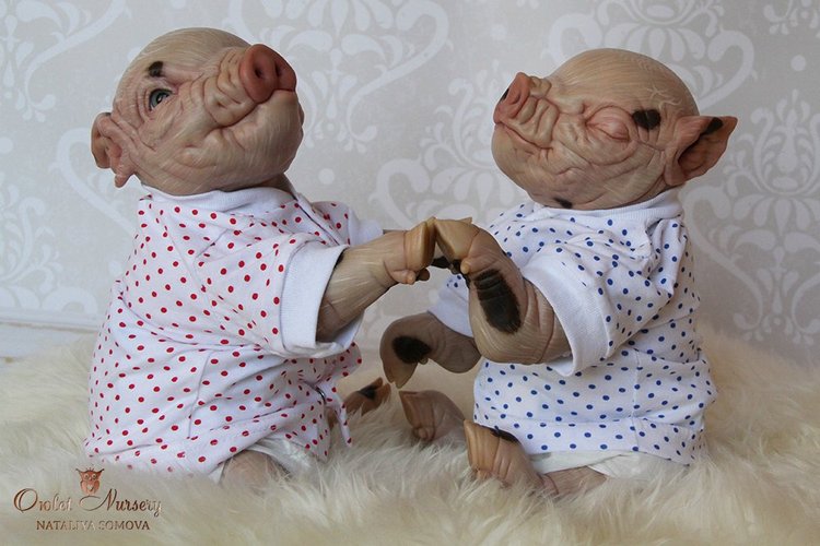 Свинка Пеппа и её младший братик Джордж. Поросята реборн Наталии Сомовой