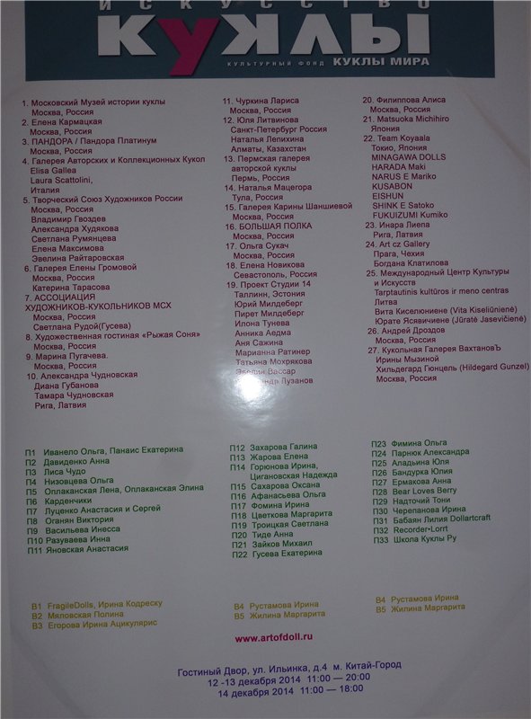 Глубокое погружение в мир кукол. Искусство кукол - 2014 год. Гостиный двор