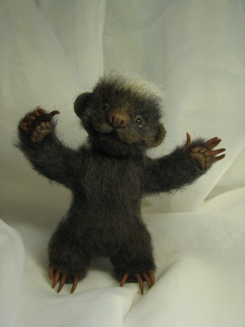 Чудной зверь - медоед. Авторская игрушка валянием Ольги Чернухо (фото 3)