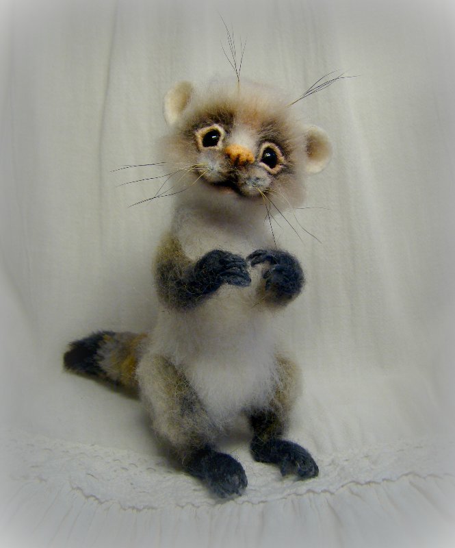 Хорёк. Авторская игрушка валянием из шерсти Ольги Чернухо (фото 10)