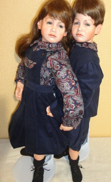 Двойняшки Джесс - брат и сестра. Фарфоровые куклы Steve Angela Clark