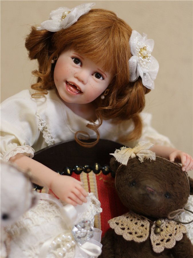 Тебя солнце улыбкой своей обласкало и наполнило жизнью и светом своим … авторская кукла Джули Фишер, Julie Fischer