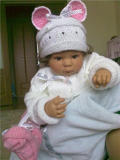 Костюм "Мышонок"- вязанная одежда для кукол (фото 10)