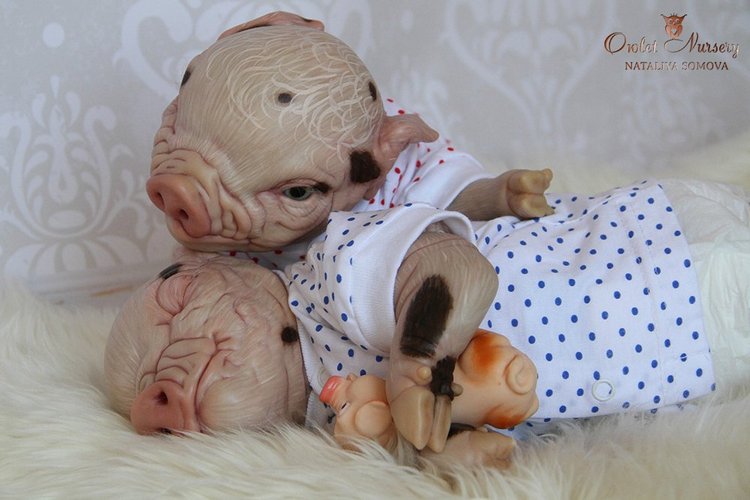 Свинка Пеппа и её младший братик Джордж. Поросята реборн Наталии Сомовой