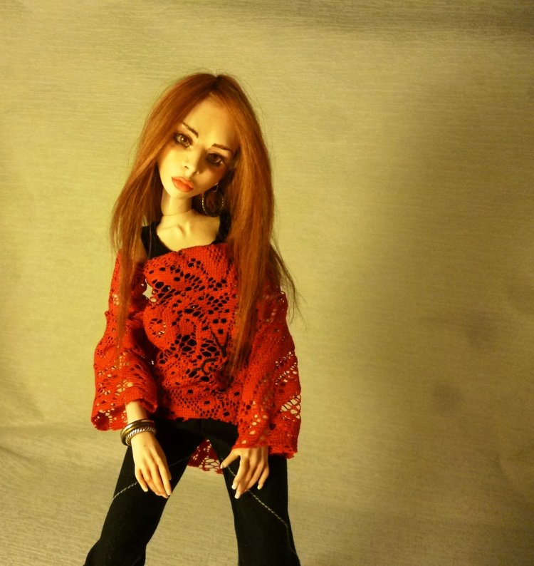 Вернулась Золушка с осеннего бала и... Шарнирная авторская кукла (фото 7)