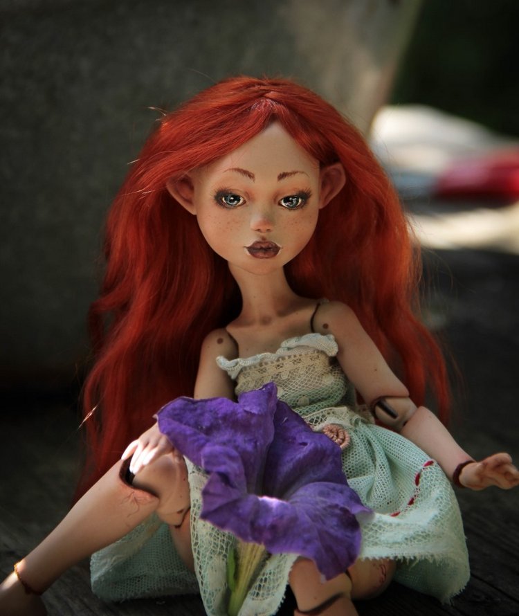 Лаурендиэ и пионы — Авторские шарнирные куклы своими руками: лепка (фото 8)