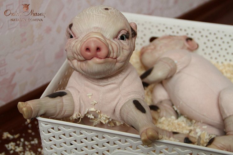 Свинка Пеппа и её младший братик Джордж. Поросята реборн Наталии Сомовой