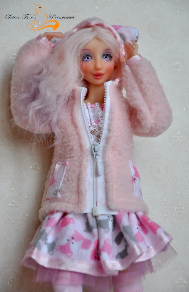 Розовая Лиса. Авторская шарнирная кукла SisterFox (фото 6)