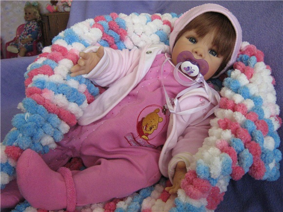 Пледик "помпончик" и куколки (фото 4)