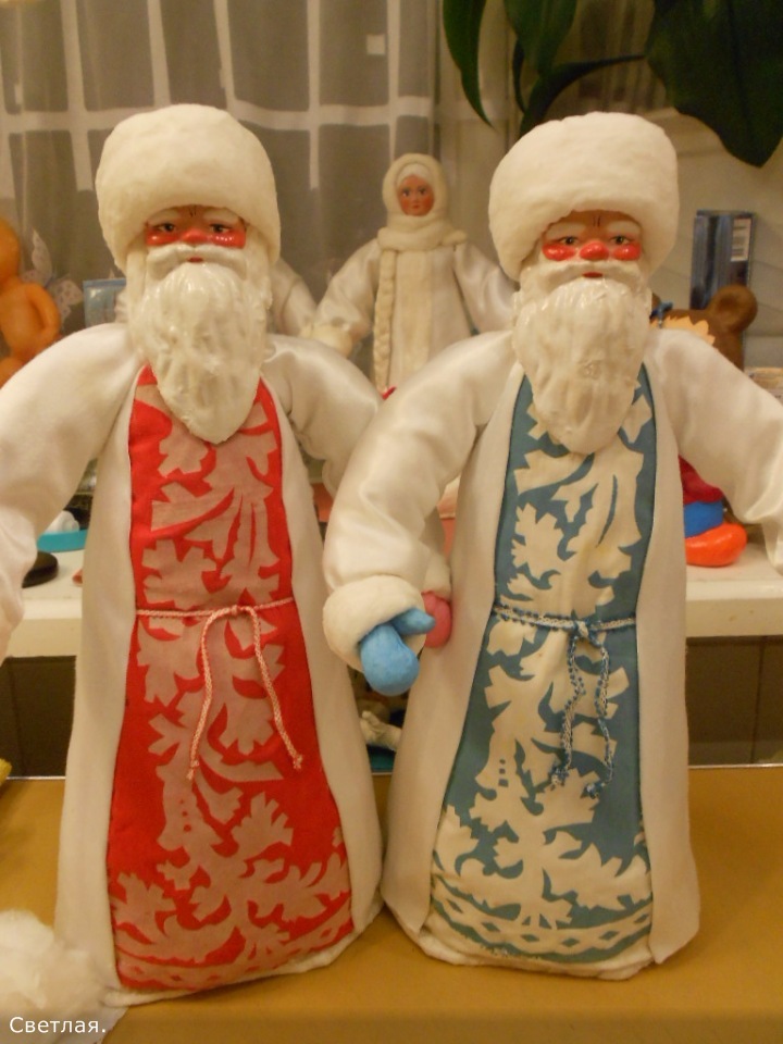 МК: "Новогодняя парочка - Дед Мороз и Снегурочка. Воронежской ФИ. После полной реставрации, с заменой элементов декора"