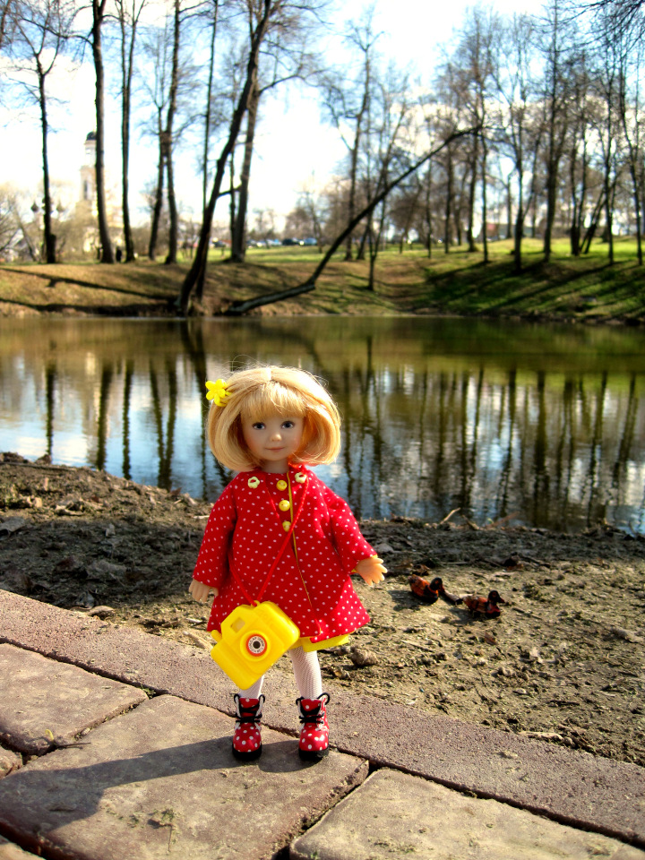 Прогулка в парке. Галочка - коллекционная куколка Дианы Эффнер (фото 9)