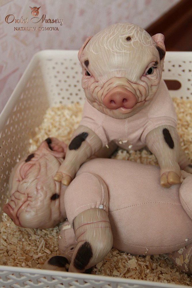 Свинка Пеппа и её младший братик Джордж. Поросята реборн Наталии Сомовой