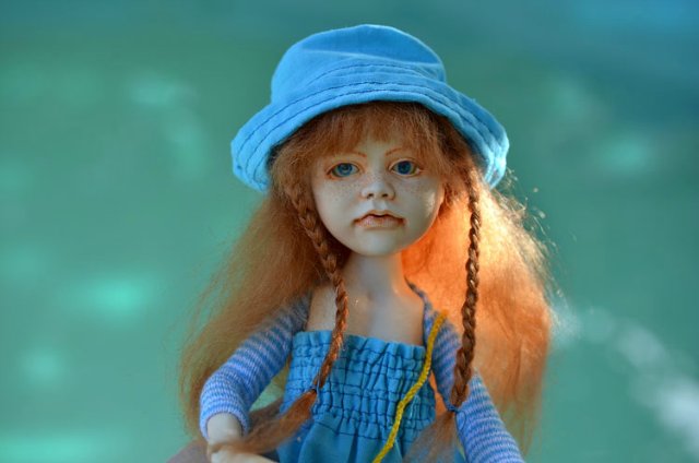 Кукла из шерсти для валяния - Рыжая мечтательница Матильда