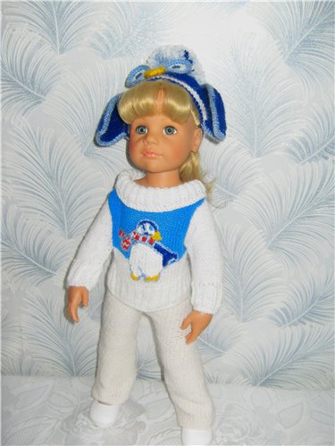 Вот такие мы пингвины))) Теплая одежда для кукол Готц (50 см) и фэйсинок (фото 4)