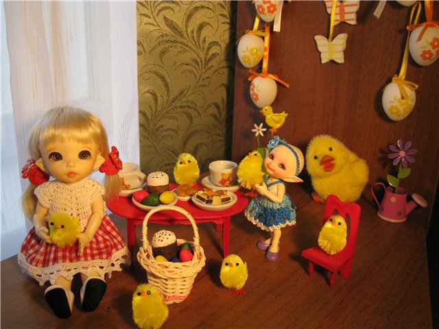 Встречаем Светлую Пасху. Куклы БЖД Пукифи Анте и Реалпуки Пупу