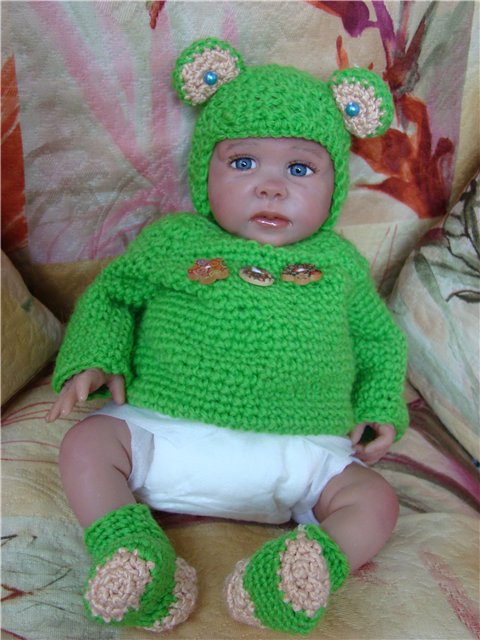 Маленький лягушонок. Авторская кукла Кондрашовой Ирины