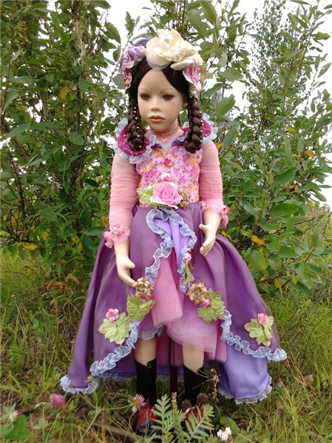 Мой экзотический цветок... Коллекционная фарфоровая кукла (фото 6)