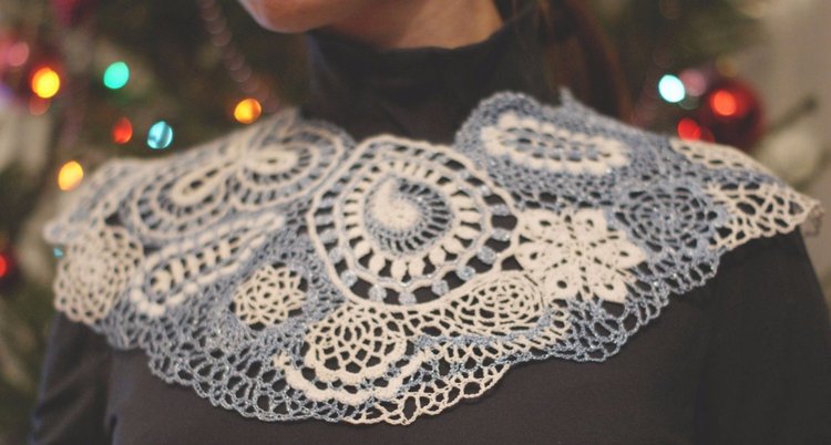 Новое изделие "Морозные узоры", связанное в технике ирландского кружева