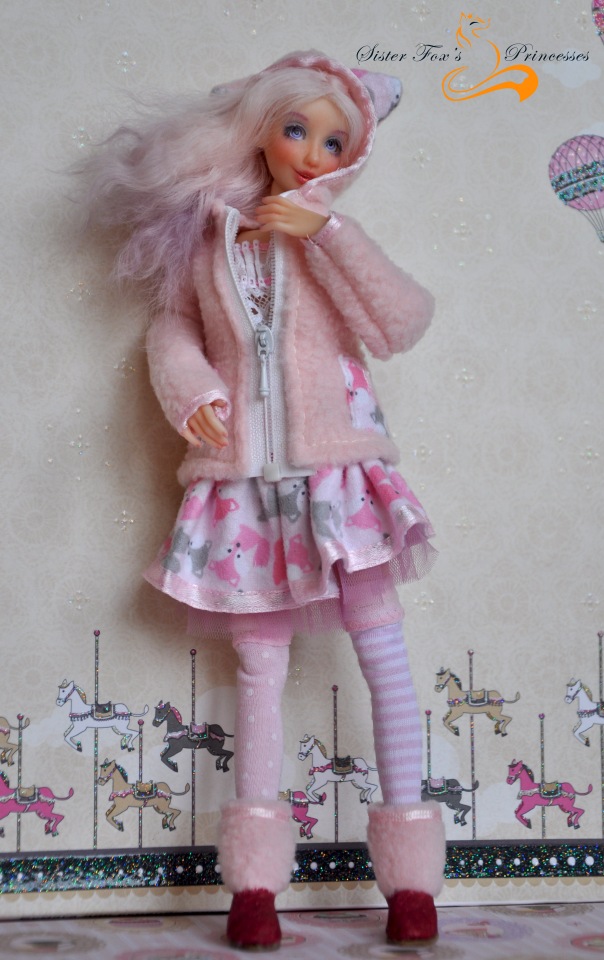 Розовая Лиса. Авторская шарнирная кукла SisterFox (фото 3)