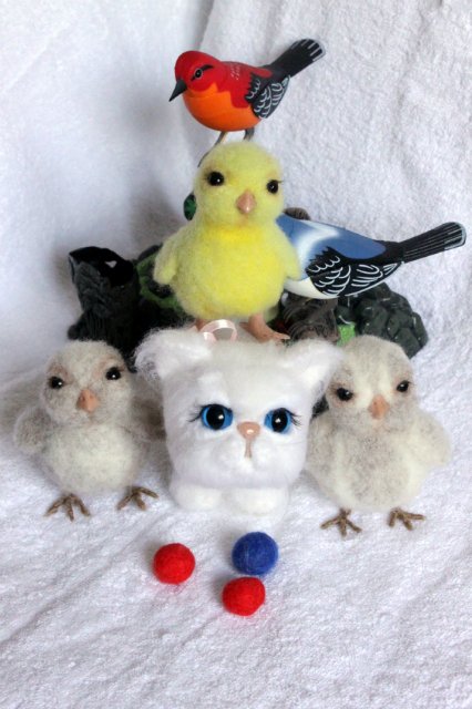 Моя кошечка валянием из шерсти готова