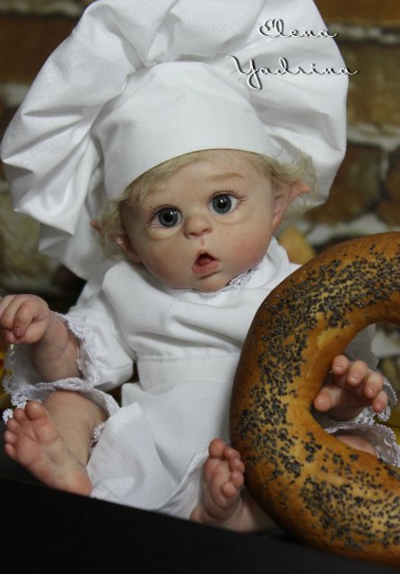 Поваренок по мотивам работы "Прототип мини Офелии". Куклы реборн Елены Ядриной (фото 6)