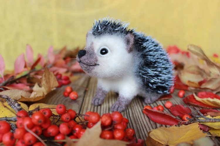 Ежуня. Валяние из шерсти — Валяные игрушки из шерсти: сухое валяние (фото 8)