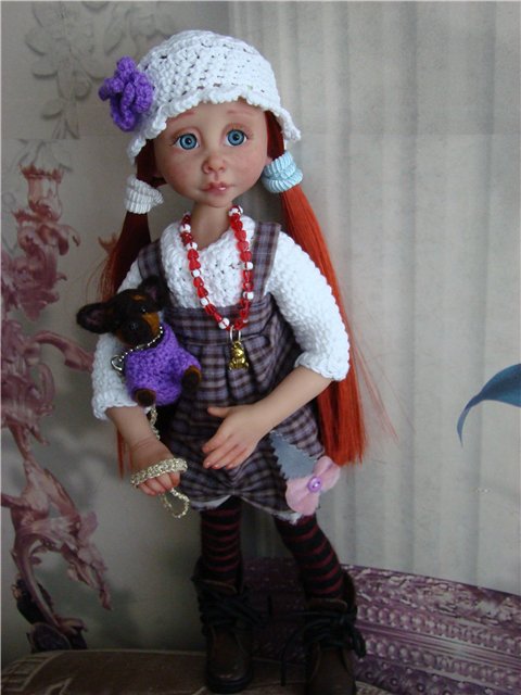 Девочка с собачкой. Авторская кукла Кондрашовой Ирины (фото 10)