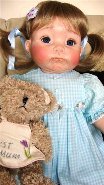 Фарфоровая помпушечка - куколка реплика "Winnie" от Cindy Marschner Rolfe