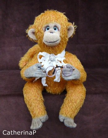 Мартышка и очки — Текстильные игрушки и примитивы: кофейные (фото 2)