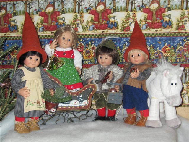 Новый год в семейке вихтелей. Куклы от Rosemarie Muller | Бэйбики Новый год в семейке вихтелей. Куклы от Rosemarie Muller