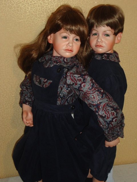 Двойняшки Джесс - брат и сестра. Фарфоровые куклы Steve Angela Clark