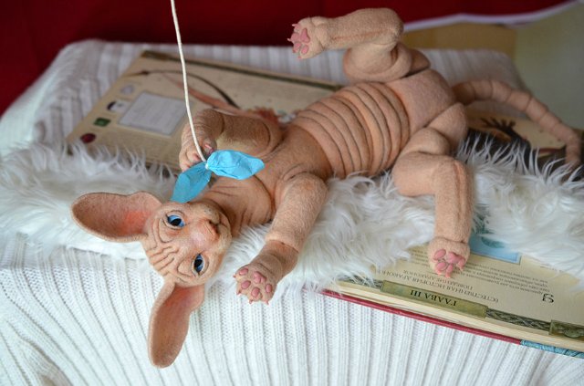 Монстрокот. Игрушка валянием из шерсти своими руками (фото 8)