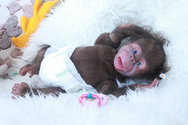 Манюня - обезьянка реборн Элины Кудрявцевой (фото 5)