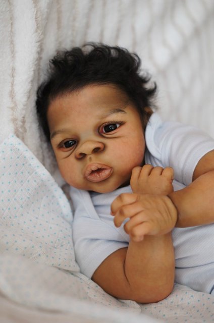 Афро-реборненочек истинный мальчишка Асриель Asriel прототип Беаты Вежбицки, Польша