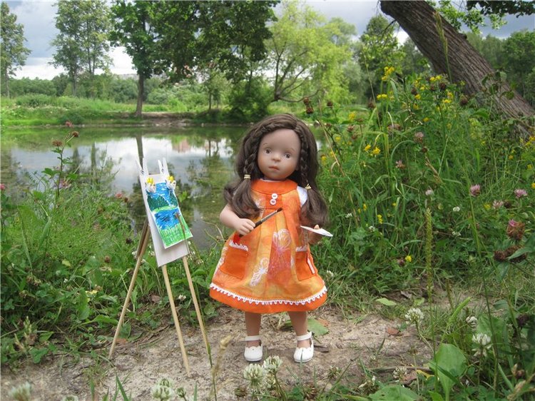 Моя маленькая художница. Кукла Kaethe Kruse Таточка | Бэйбики Моя маленькая художница. Кукла Kaethe Kruse Таточка