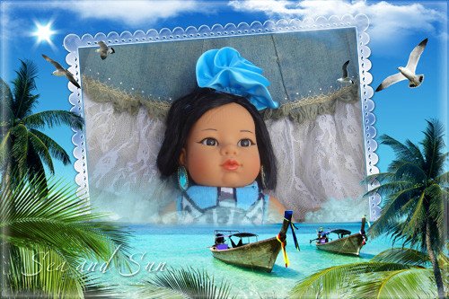 Танюшка на пляже. Кукла из Испании фирмы Rauber