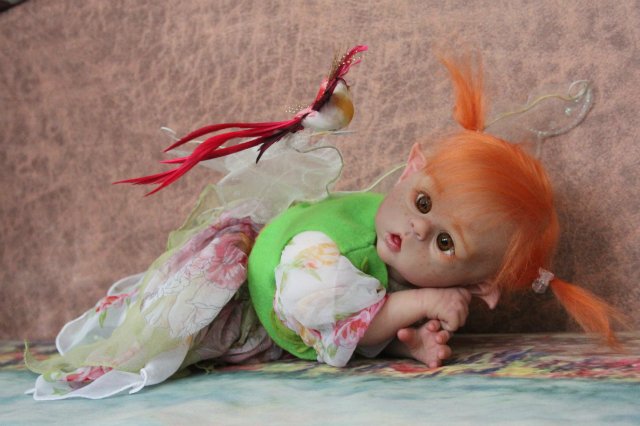 Чудо в перьях, кукла-реборн Элины Кудрявцевой