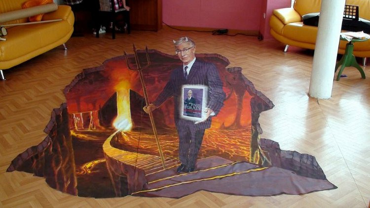 Объемная ЗD живопись на асфальте от художника Николая Арндта