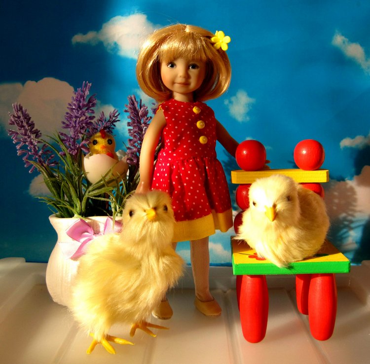 Прогулка в парке. Галочка - коллекционная куколка Дианы Эффнер