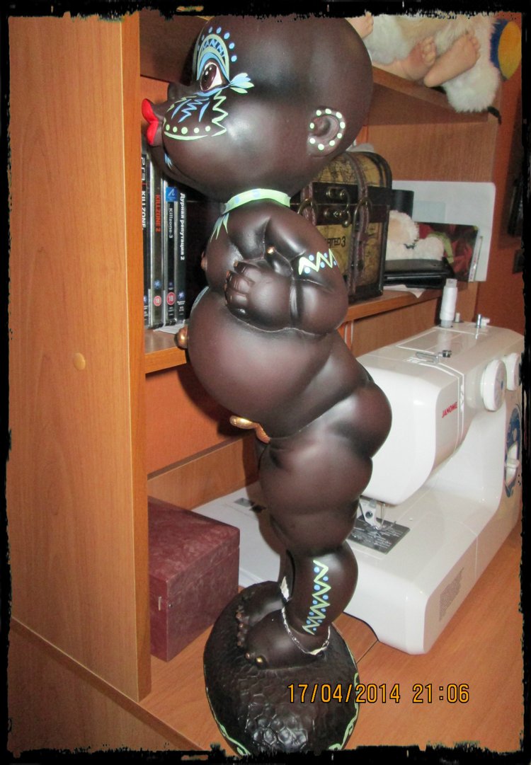 Гипсовый Негритенок — Фарфоровые статуэтки и фигурки: винтаж