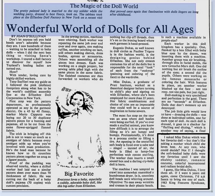 Известная кукольная компания Effanbee и её дизайнер Eugenia Dukas