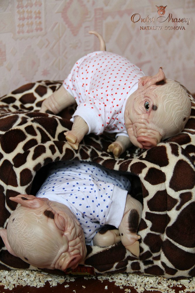 Свинка Пеппа и её младший братик Джордж. Поросята реборн Наталии Сомовой