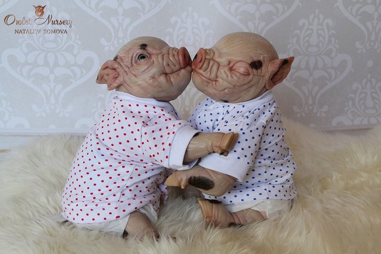 Свинка Пеппа и её младший братик Джордж. Поросята реборн Наталии Сомовой